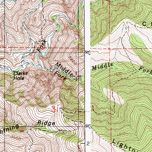 Topographic Map of Clarks Ridge, ID