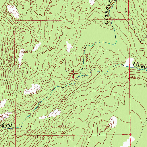 Topographic Map of Clayburn Creek, ID