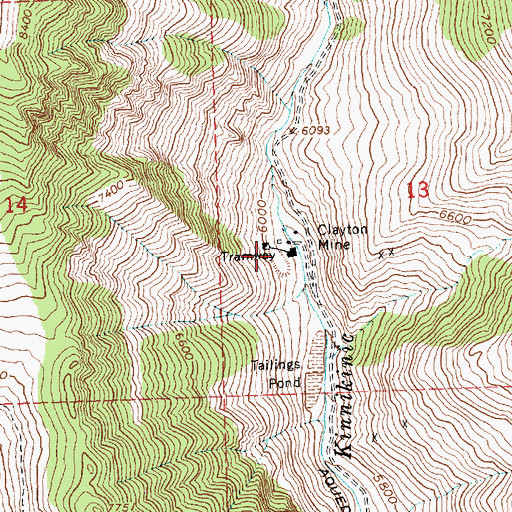 Topographic Map of Clayton Mine, ID