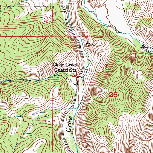 Topographic Map of Clear Creek, ID