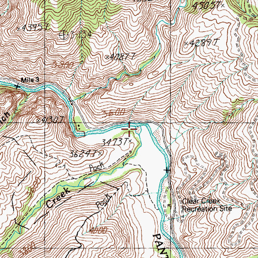 Topographic Map of Clear Creek, ID