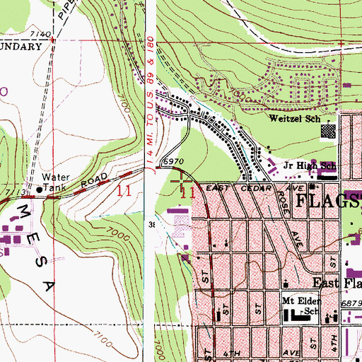 Topographic Map of Midtown Shopping Center, AZ