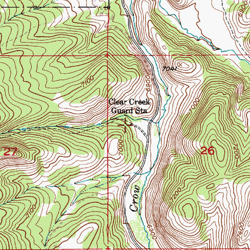 Topographic Map of Clear Creek Guard Station, ID