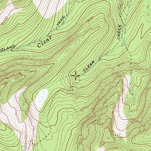 Topographic Map of Clear Creek Trail, ID