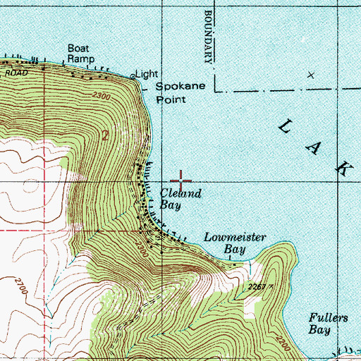 Topographic Map of Cleland Bay, ID