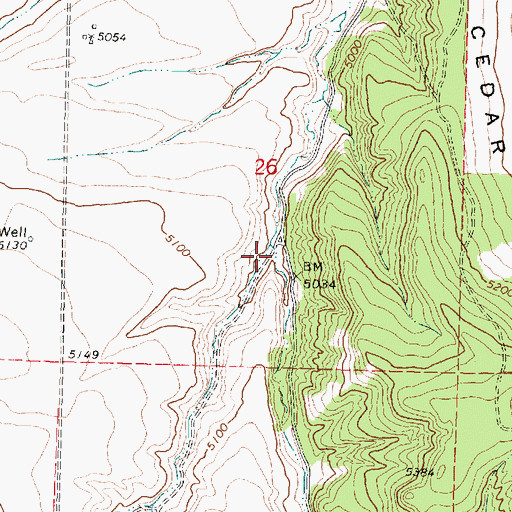 Topographic Map of Cliff Canyon, ID