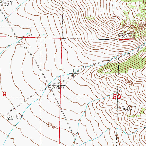 Topographic Map of Cliff Canyon, ID