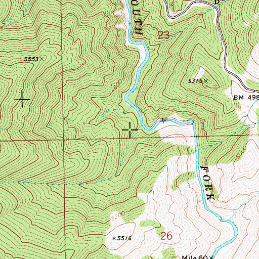 Topographic Map of Cliff Creek, ID
