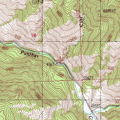 Topographic Map of Cliff Creek, ID