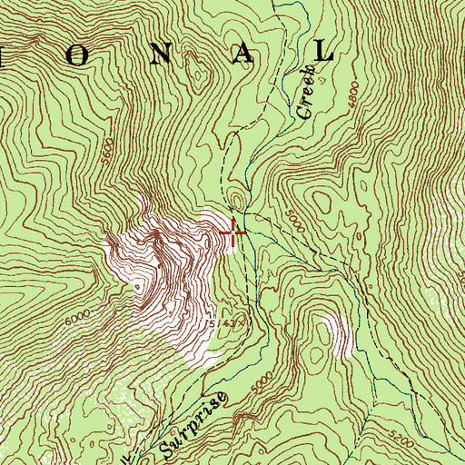 Topographic Map of Cliff Creek, ID