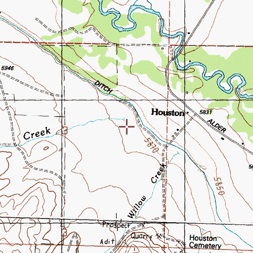 Topographic Map of Cliff Creek, ID