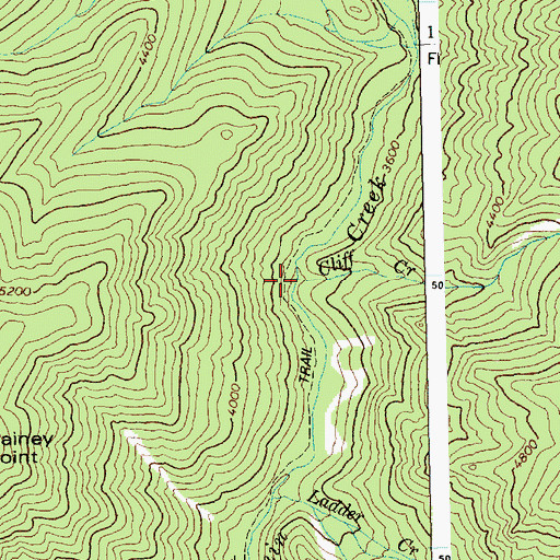 Topographic Map of Cliff Creek, ID