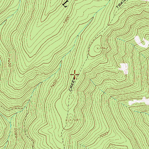 Topographic Map of Cliff Creek Trail, ID