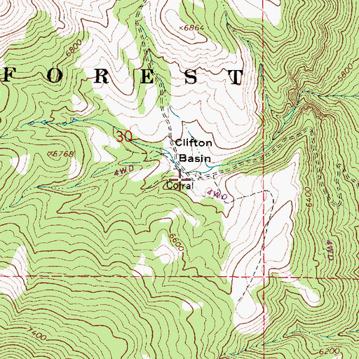 Topographic Map of Clifton Basin, ID