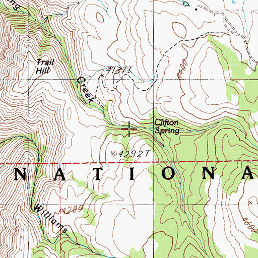 Topographic Map of Clifton Spring, ID