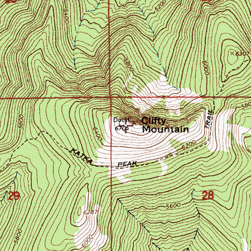 Topographic Map of Clifty Mountain, ID