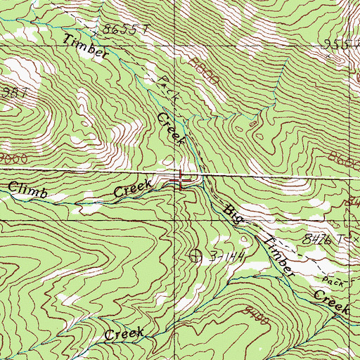 Topographic Map of Climb Creek, ID