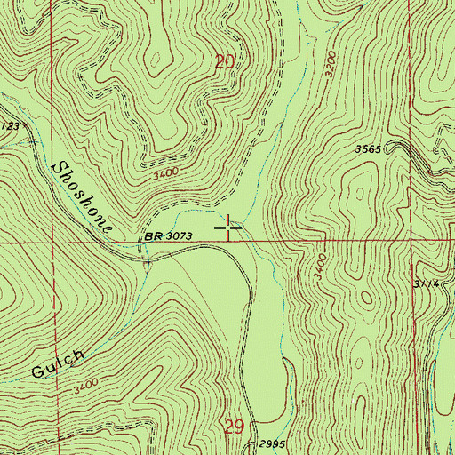 Topographic Map of Clinton Creek, ID