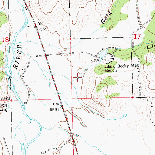 Topographic Map of Club Canyon, ID