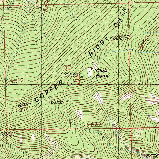 Topographic Map of Club Point, ID