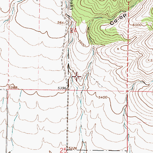 Topographic Map of Co-Op Canyon, ID