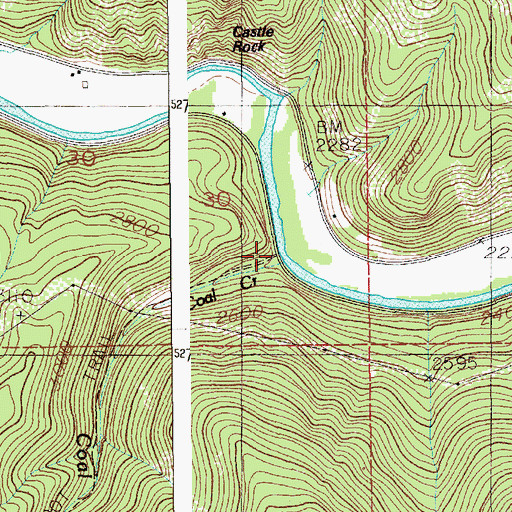 Topographic Map of Coal Creek, ID