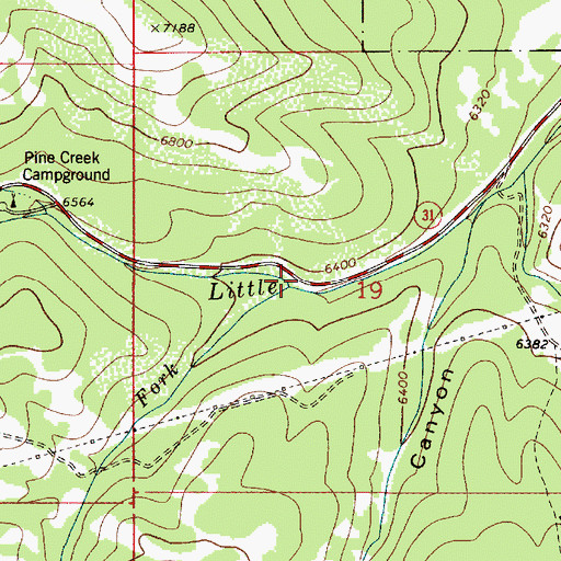 Topographic Map of Coalmine Fork, ID