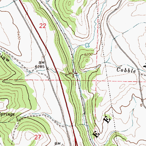 Topographic Map of Cobble Creek, ID