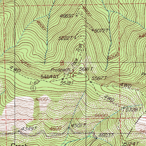 Topographic Map of Coeur d'Alene Saint Joe Divide, ID