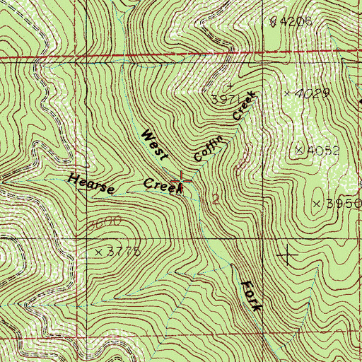 Topographic Map of Coffin Creek, ID