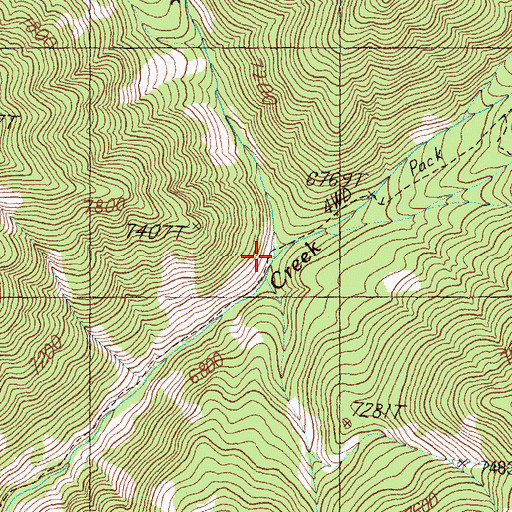 Topographic Map of Cold Creek, ID