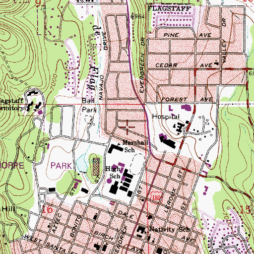 Topographic Map of Mountain View Park, AZ
