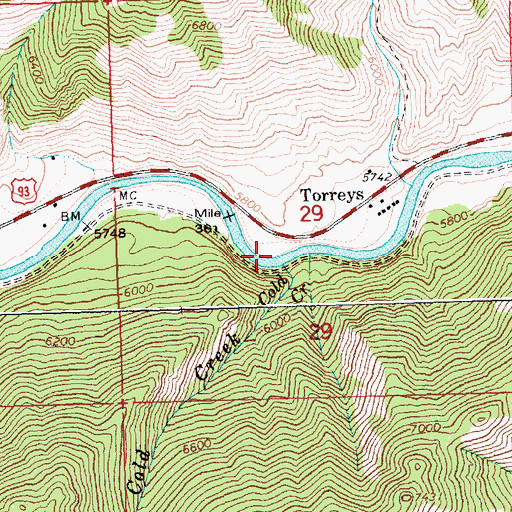 Topographic Map of Cold Creek, ID