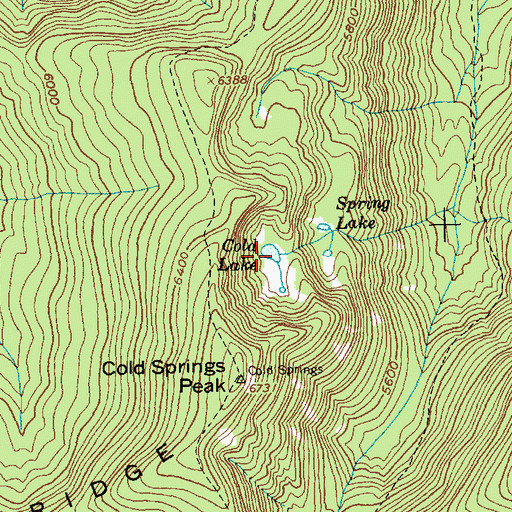 Topographic Map of Cold Lake, ID