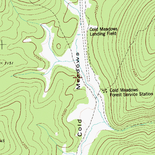 Topographic Map of Cold Meadows, ID