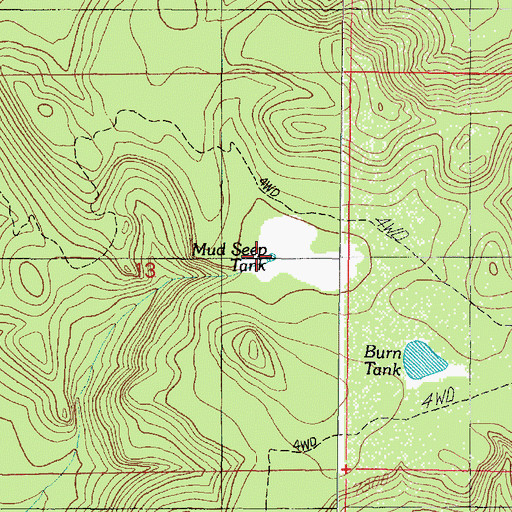 Topographic Map of Mud Seep Tank, AZ