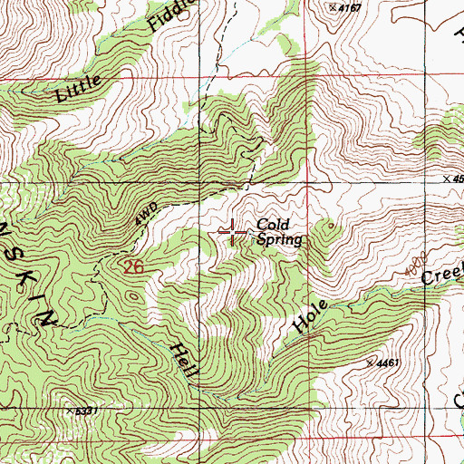 Topographic Map of Cold Spring, ID
