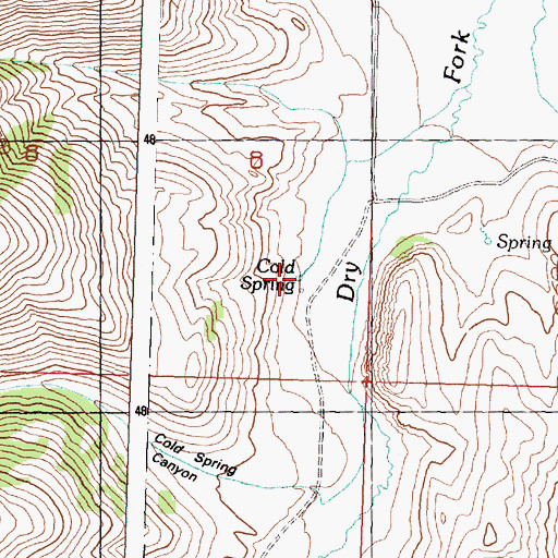 Topographic Map of Cold Spring, ID