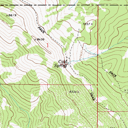 Topographic Map of Cold Spring, ID