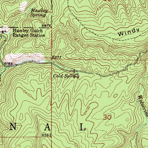 Topographic Map of Cold Spring, ID