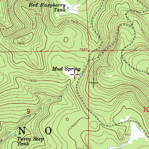 Topographic Map of Mud Spring Tank, AZ