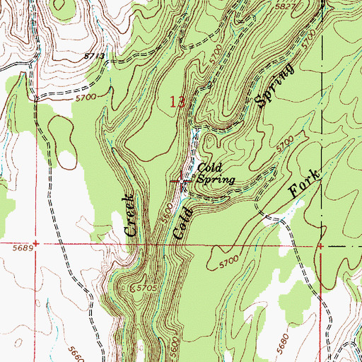 Topographic Map of Cold Spring, ID