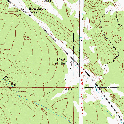 Topographic Map of Cold Spring, ID