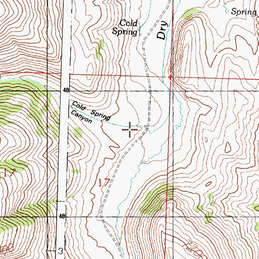 Topographic Map of Cold Spring Canyon, ID