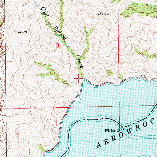 Topographic Map of Cold Spring Creek, ID