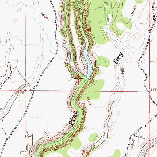 Topographic Map of Cold Spring Creek, ID