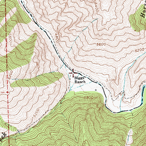 Topographic Map of Cold Spring Creek, ID