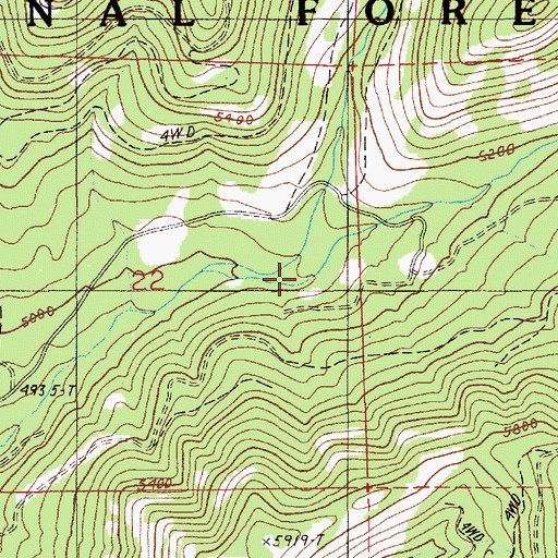 Topographic Map of Cold Spring Creek, ID