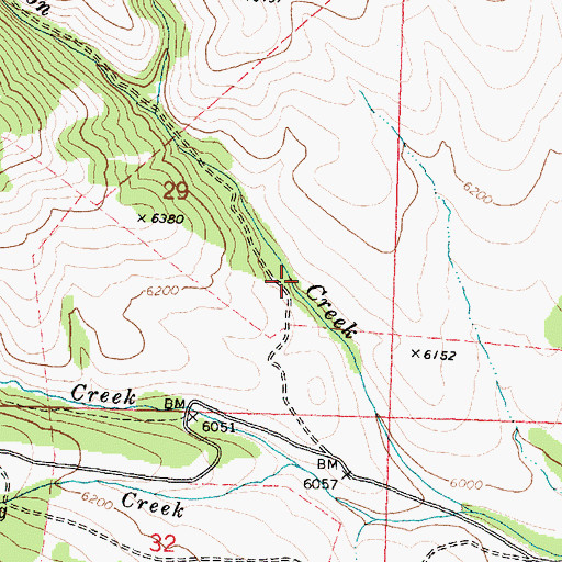 Topographic Map of Cold Spring Creek, ID