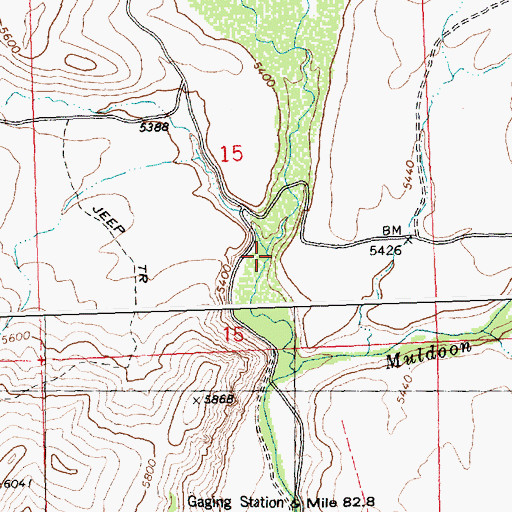 Topographic Map of Cold Spring Creek, ID